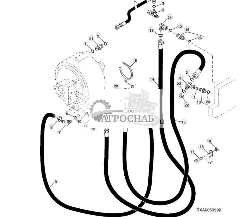PTO Clutch Oil Lines (12-Speed Syncro24-Speed PowrSync™) 